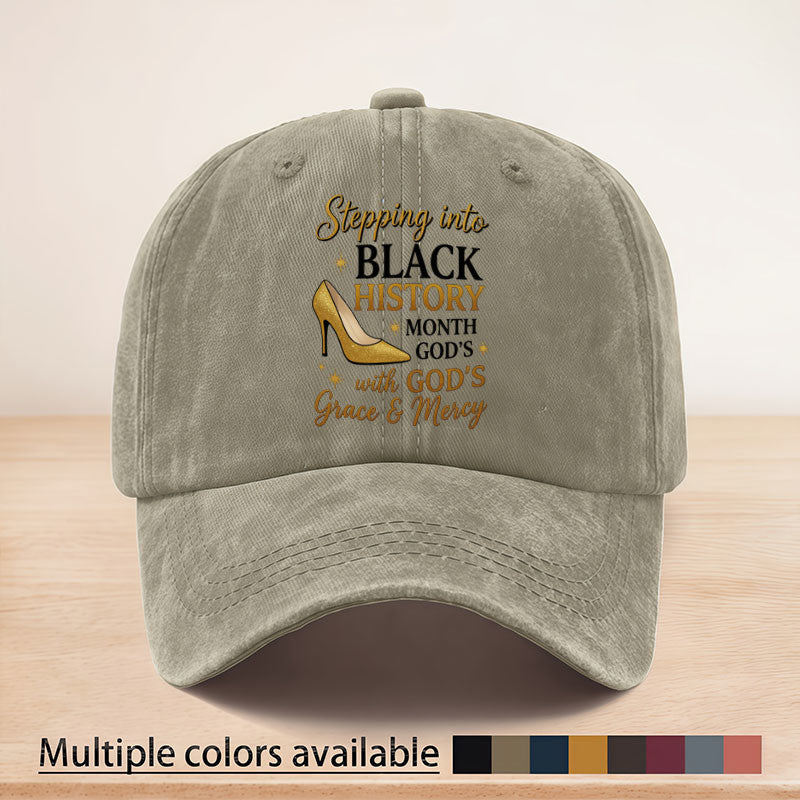 Casual Style Black History Month God's Grace and Mercy Printed Baseball Cap, Adjustable Strap, June 16th Memorial Day Baseball Cap, Suitable for All Seasons, Lightweight and Breathable, Sun, Essential for Outdoor Sports, Fishing, Picnics,
