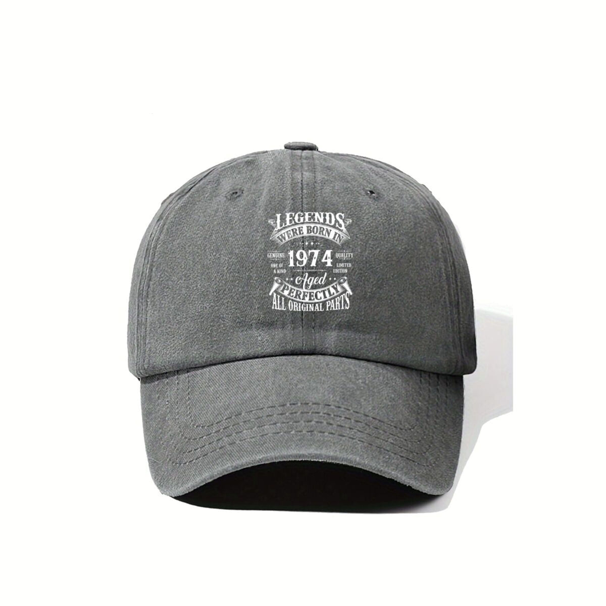 1974 S Mark Vintage Washed Distressed Baseball Cap - Adjustable Retro Unisex Golf & Outdoor Hat, Lightweight Breathable Suitable for Golf, Casual Wear, Machine Washable with Iconic 1974