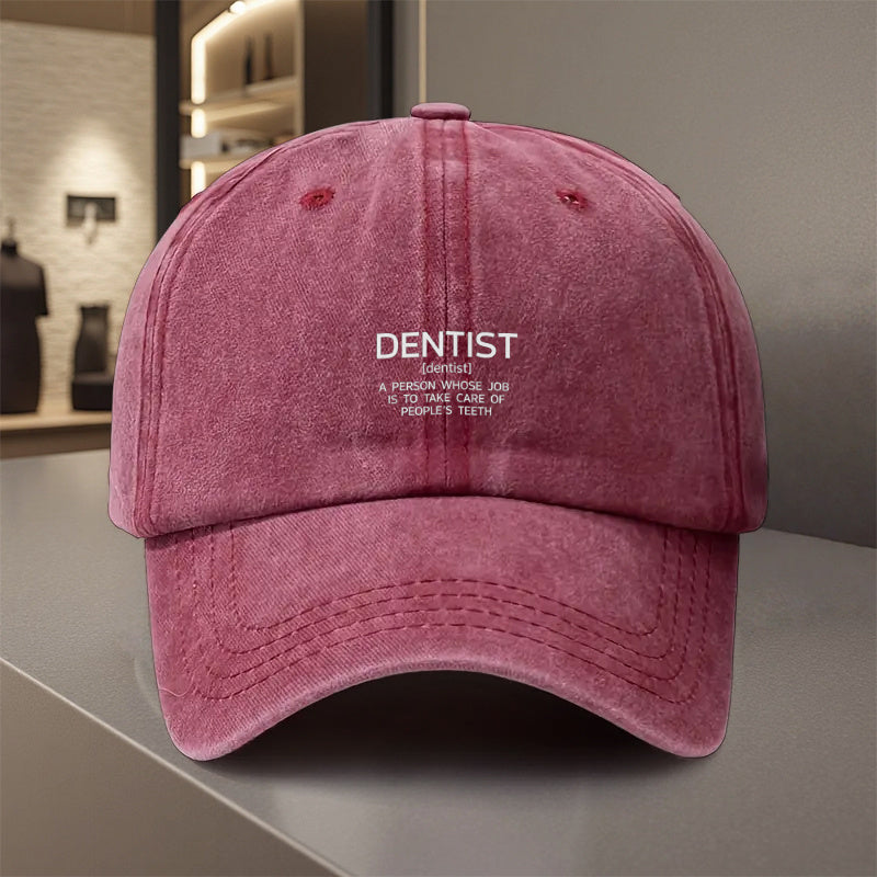 1pc, Adjustable Baseball Cap with "Dentist" Print, Made of Lightweight Polyester Fiber with Printed Design. Suitable for Outdoor Sports and Camping Enthusiasts, a Popular Couple's Cap, Golf Cap, Trucker Cap, and Stylish Baseball Cap