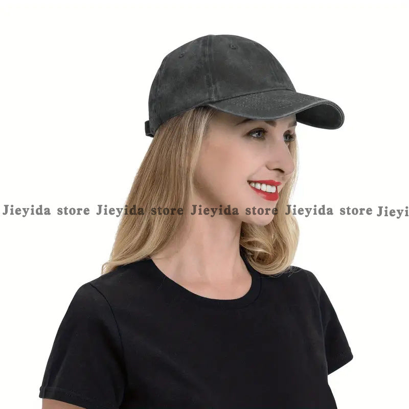 1 Bob Print Cap, Women's Hat, Men's Beach Hat, Washed Baseball Cap, Breathable Washed Cap, Adjustable DAD Cap, Suitable for Outdoor Activities and Parties, for Personal Use or as a Birthday Gift