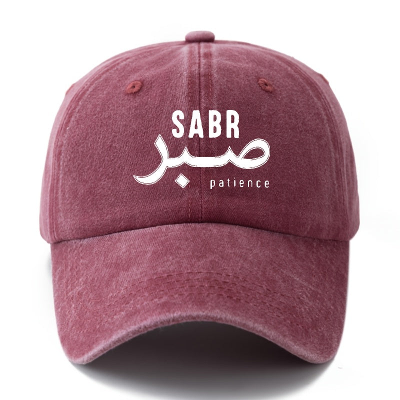 A Unisex Fashionable and Versatile Printed SABR Baseball Cap, Featuring a Classic Vintage Washed Outdoor Lightweight Curved Brim Design. Suitable for Outdoor Vacations, Travel, Camping, and Other Casual Occasions. Ideal for Festivals