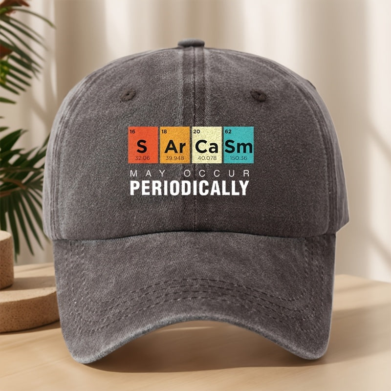 PERIODICALLY Statement Print Baseball Cap Classic Washed Distressed Vintage Duckbill Cap Soft Top Comfortable Adjustable Sun Hat