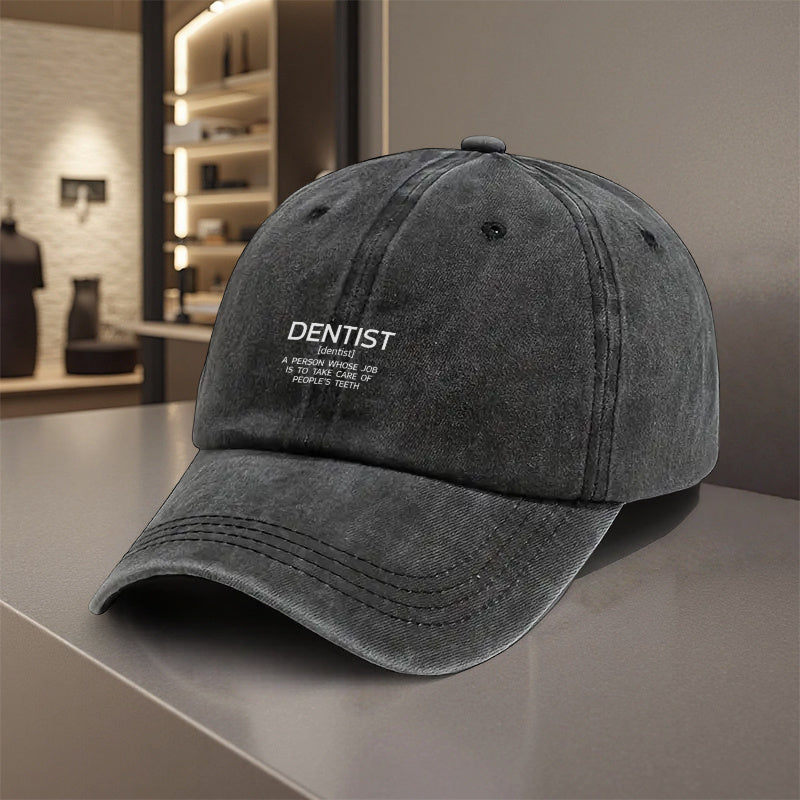 1pc, Adjustable Baseball Cap with "Dentist" Print, Made of Lightweight Polyester Fiber with Printed Design. Suitable for Outdoor Sports and Camping Enthusiasts, a Popular Couple's Cap, Golf Cap, Trucker Cap, and Stylish Baseball Cap