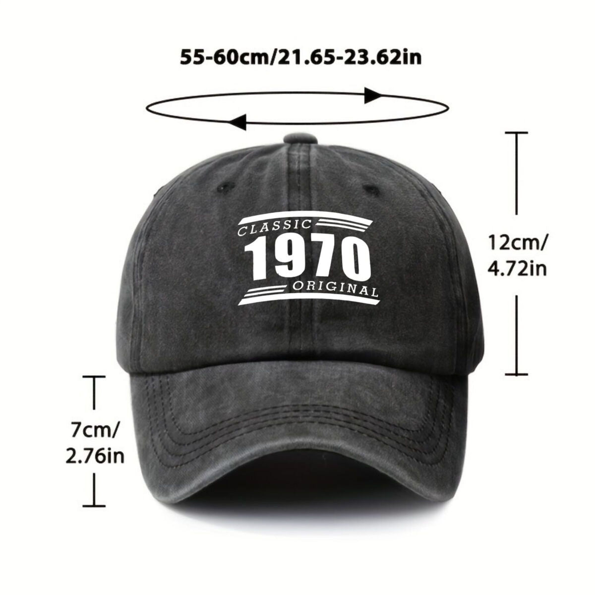 1970 Classic Vintage Washed Distressed Duckbill Cap, Unisex, Outdoor Baseball Cap, Adjustable, Washed Vintage Style, Lightweight And Breathable Golf Cap