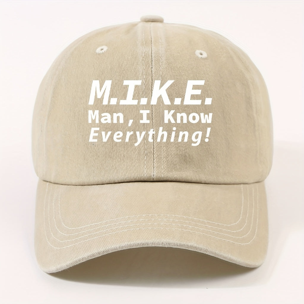 1 Fashion Motto Maniknoweverything Heat Pressed Baseball Cap Unisex Outdoor Casual Vintage Duckbill Cap Cycling Easy Cap