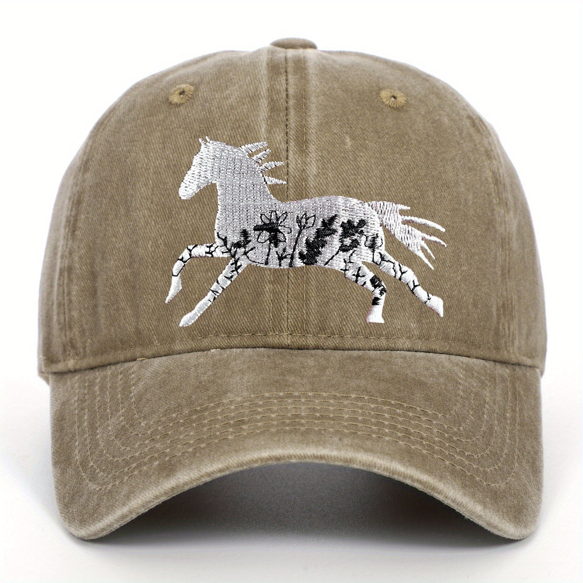 Unisex Adjustable Baseball Cap with Retro Running Horse Design, a Summer Must-Have