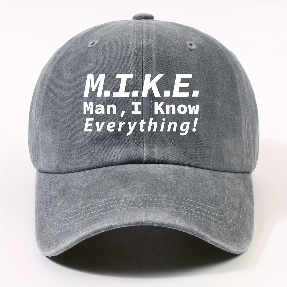 1 Fashion Motto Maniknoweverything Heat Pressed Baseball Cap Unisex Outdoor Casual Vintage Duckbill Cap Cycling Easy Cap