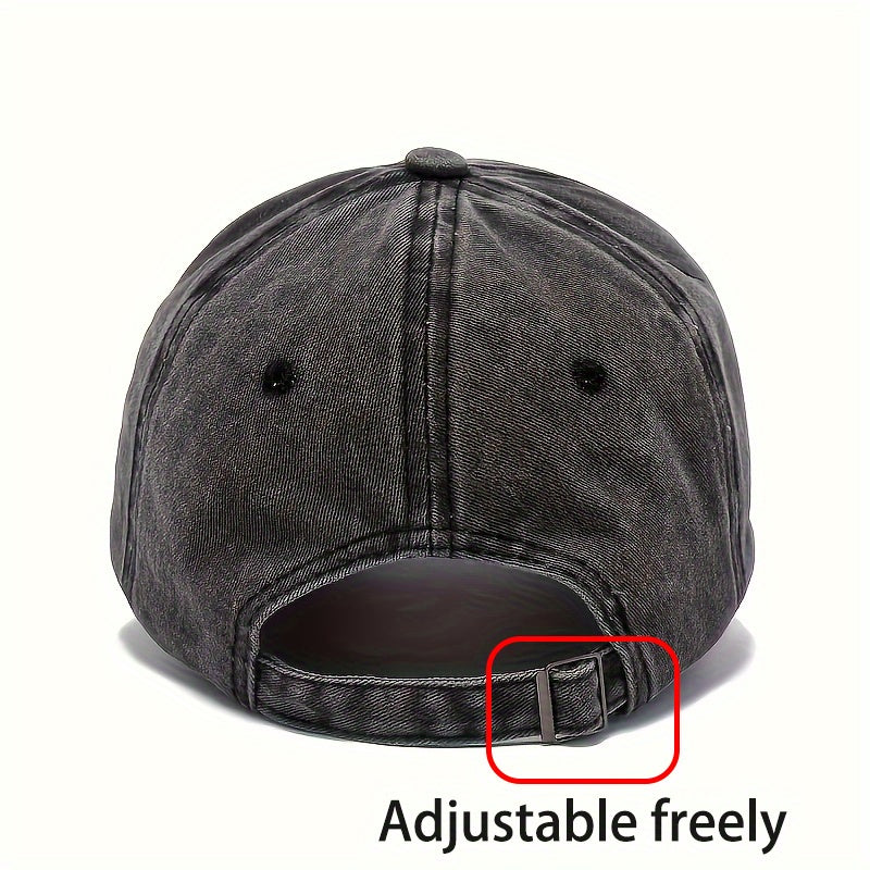 Unisex Vintage Washed Baseball Cap - Adjustable Breathable Dad Hat with Distressed 'C' Logo, Lightweight 100% Viscose Rayon, Multi-Color Options for Outdoor & Casual Wear, Retro Style, Adjustable Fit