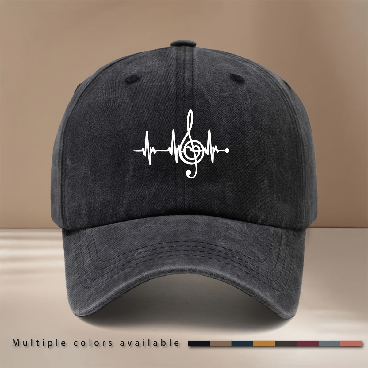 Baseball Cap with Musical Note Pattern, Easy-Going And Lightweight Hip-Hop Hat, Unisex Casual Hat, Suitable for Vacation Travel, Dinner Parties, Camping, Comfortable And Personalized Duckbill Cap, Curved Brim Makes Face Look Smaller