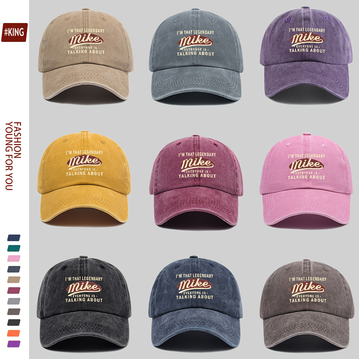 1pc Vintage Trucker Hat with "I'M That Legendary Mike" Print - Adjustable Snapback Baseball Cap, Lightweight And Breathable, Suitable for Outdoor Activities, Fishing, Hiking