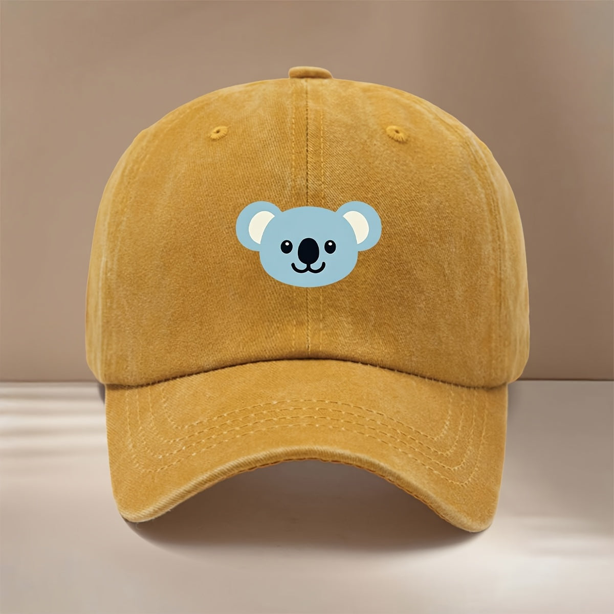 This Is a Cartoon Koala Pattern Printed Baseball Cap, Fashionable Comfortable Adjustable Size 6-Panel Hat Unisex Lightweight Individual Style Duckbill Cap Outdoor Sports Dining Camping Matching Easy Trendy Curved Brim Hat Sports Event Cheerleading M