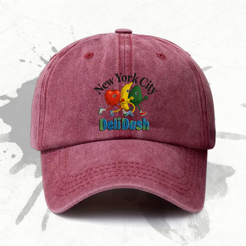 1pc, Adjustable Baseball Cap with 'Fruit Running' Design, Lightweight Printed Craft Women'S Hat, 'Fruit Sports' Men'S Trendy Cap, Ideal Gift for Weddings, Parties, Birthdays