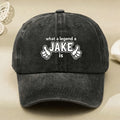 Vintage What A Legend Jake Graphic Hat Unisex Casual Street Style Cool Baseball Cap for Anniversary Gift
