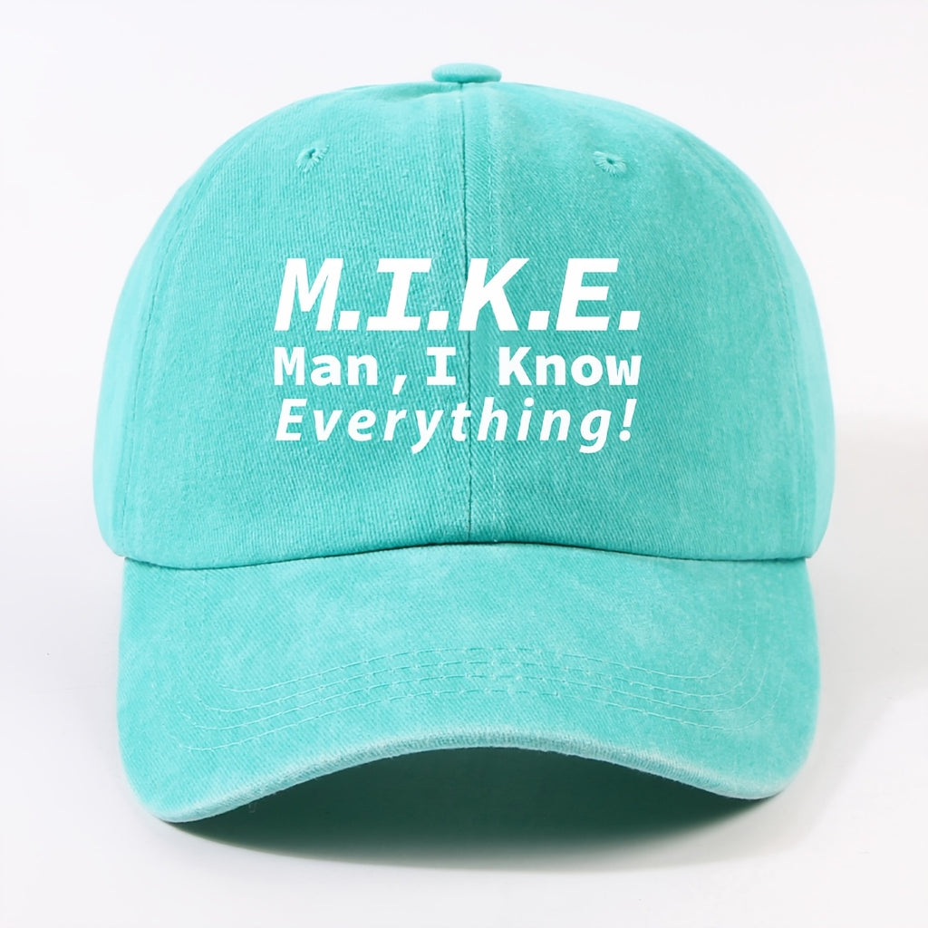 1 Fashion Motto Maniknoweverything Heat Pressed Baseball Cap Unisex Outdoor Casual Vintage Duckbill Cap Cycling Easy Cap