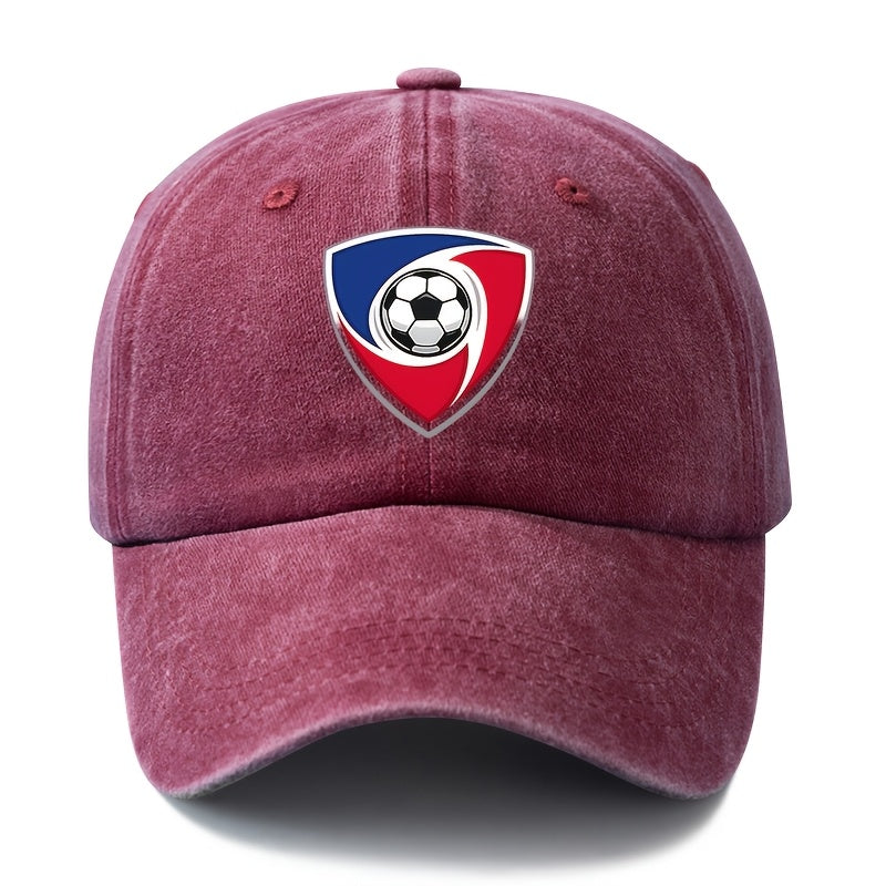 2026 Football Event Baseball Cap, a Unisex Fashionable and Versatile Printed Football Shield Baseball Cap, Classic Vintage Washed Outdoor Lightweight Curved Brim Hat, Trucker Baseball Cap, Suitable for Outdoor Vacations, Travel, Camping, and Other