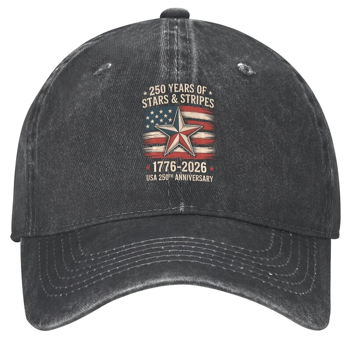 2026 Latest Baseball Cap That Makes Your Face Look Smaller, American Retro Style, Matching Cap for Couples, 250Th Anniversary of American Independence Day, July 4Th, 1776, 2026, 250 Years of America, Washed Baseball Cap, Unisex, Casual Baseball Cap