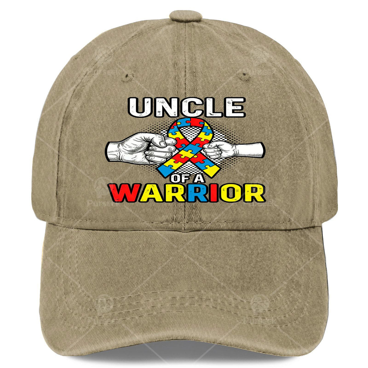 Autism Awareness Baseball with Puzzle Ribbon & Autist Warrior - Retro Unisex Hat Suitable for &, for Christmas, Games, 4th of, Casual Wear, Hand Washable Full-Body Print Autism Accessory