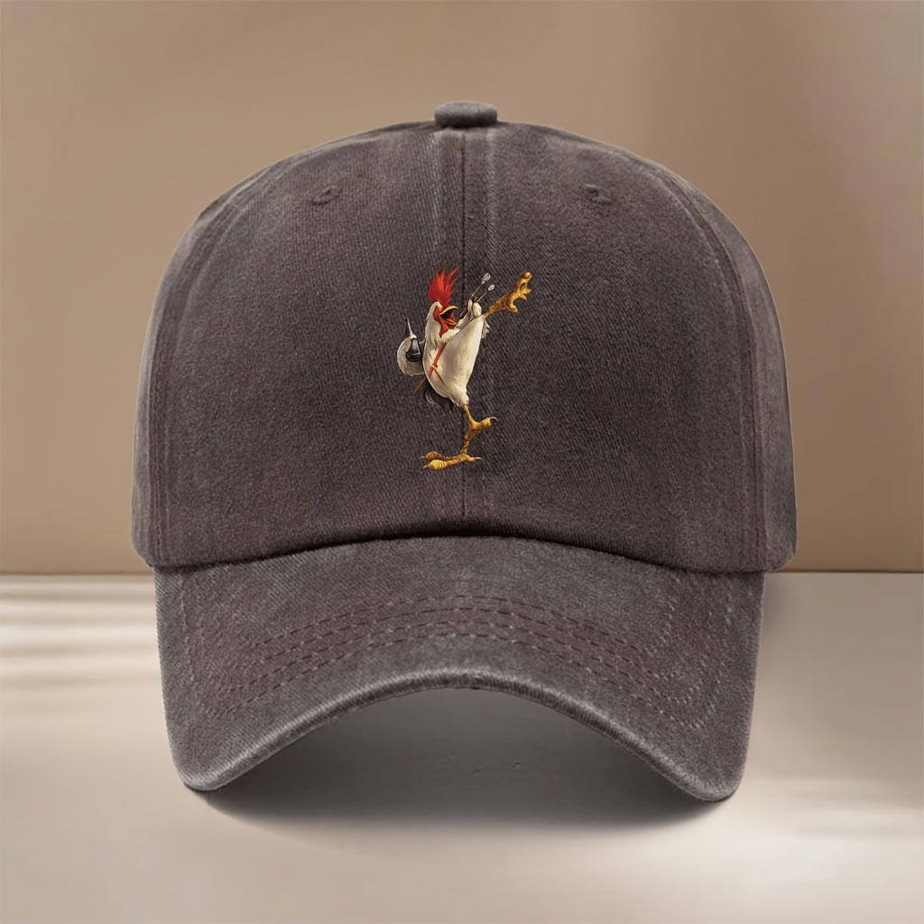 This Is a Stylish And Lightweight Baseball Cap Featuring a Rock Rooster Design, Adjustable in Size, Suitable for Both Men And Women. It'S a Trendy And Comfortable Duckbill Cap Perfect for Outdoor Sports, Gatherings