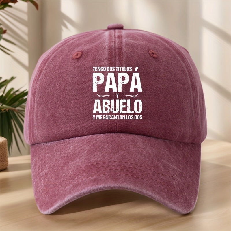 Unisex Baseball Cap with Adjustable Duckbill - Breathable All-Season Outdoor Hat, 21.65-24.41inch Headband, //Navy, Lightweight & Comfortable for Men & Women, Casual Sports Travel Hat, Spanish Text Design