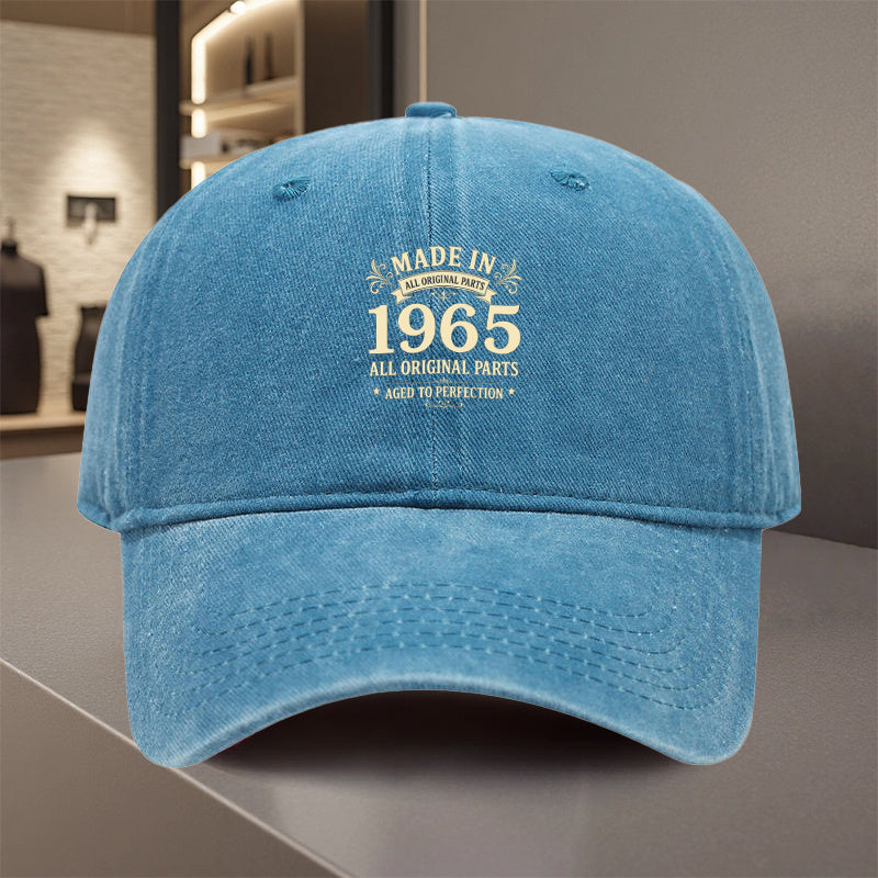 1pc, Adjustable Baseball Cap with "1965" Print, Made of Lightweight Polyester Fiber. Ideal for Weddings, Parties, Music Festivals, Bachelor Parties, Birthday Gifts, and Outdoor Cycling Photoshoots. ALL ORIGINAL PARTS, AGED to PERFECTION