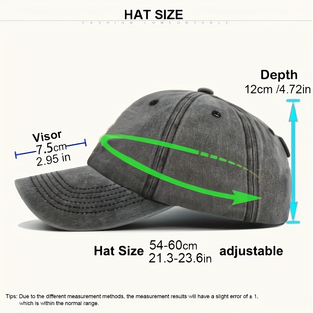 Cute Hippie Curved Brim Baseball Cap with Sweet Dog Print, Casual Outdoor Sports Sun Protection Hat, Adjustable Buckle Closure, Hand Wash Only, Four Seasons