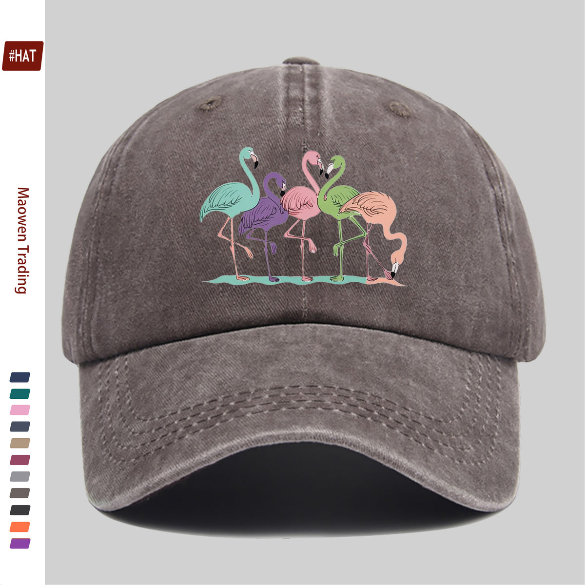 1 Colorful Flamingo Print Baseball Cap, a Travel and Leisure Style Sun Hat, Comfortable and Lightweight, Available in Multiple Colors, a Pet Hat with an Adjustable Drawstring, an American Street-style Skateboard Cap, Vintage Accessory, an Exquisite