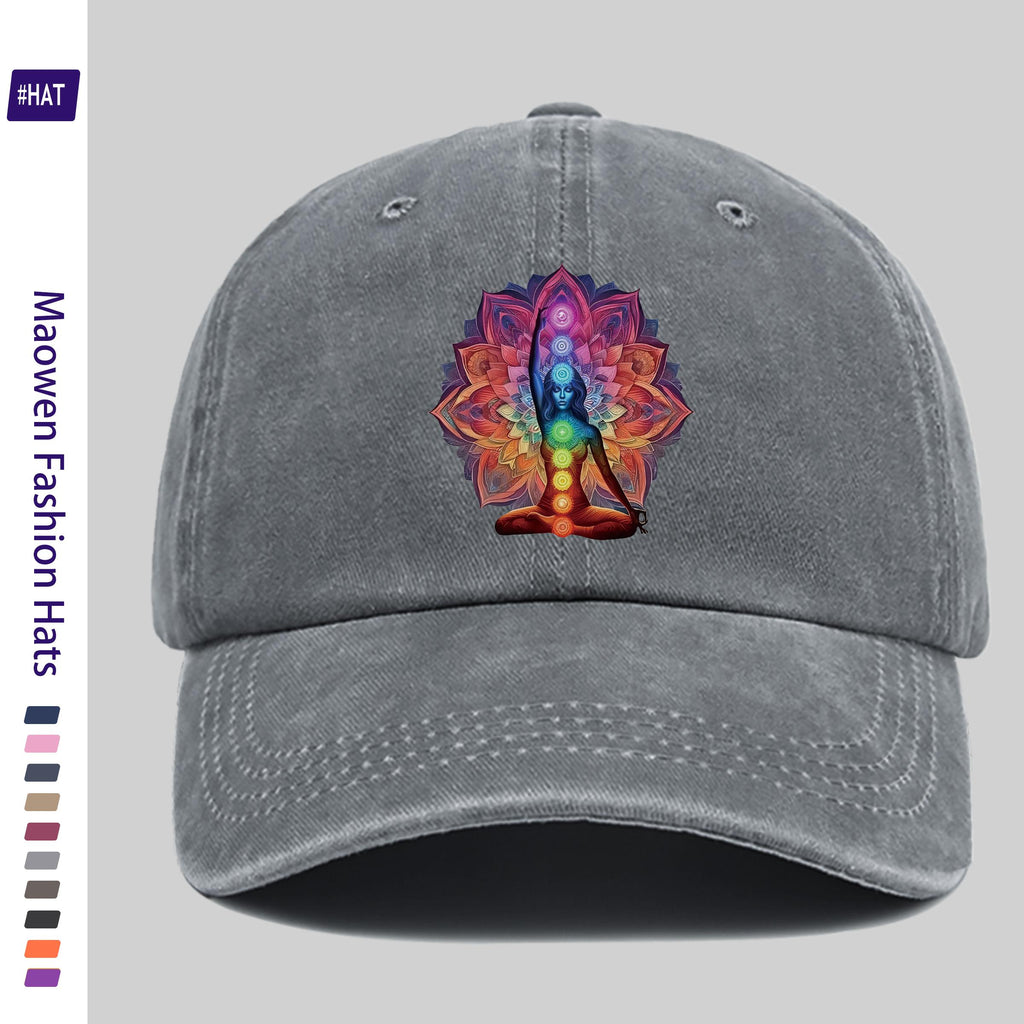 1pc Washable Baseball Cap, with a for Lotus Yoga Angel Meditation Pattern Printed Design, New Autumn and Winter Vintage Baseball Cap, Unisex, Adjustable, Lightweight Outdoor Cap, Suitable for All Seasons, Ideal for Travel and Leisure, Suitable for Sp