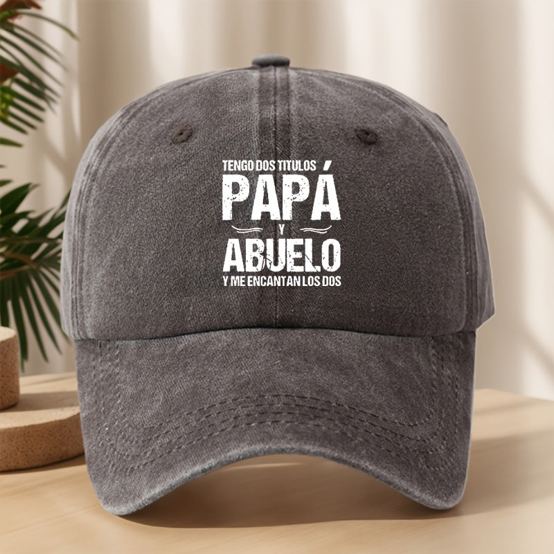 Unisex Baseball Cap with Adjustable Duckbill - Breathable All-Season Outdoor Hat, 21.65-24.41inch Headband, //Navy, Lightweight & Comfortable for Men & Women, Casual Sports Travel Hat, Spanish Text Design