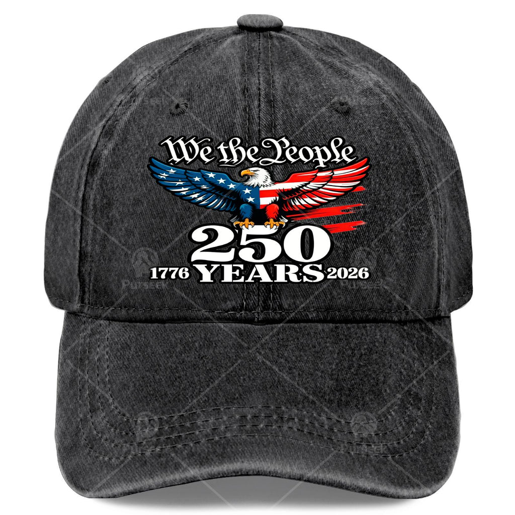 Unisex Stylish Washed Baseball Celebrating 250 Years from 1776 to 2026, for The 4Th of July
