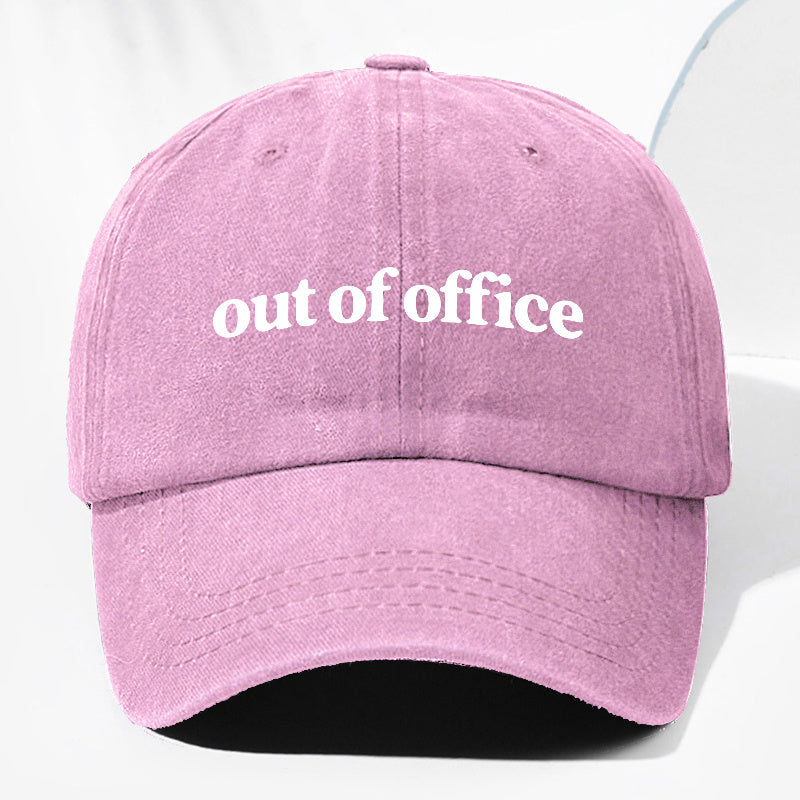 Unisex "Out of Office" Letter Print Washed Vintage Baseball Cap, Fashionable Sun Outdoor Hat for Men and Women, Adjustable Trucker Hat Suitable for All Seasons and Daily Wear
