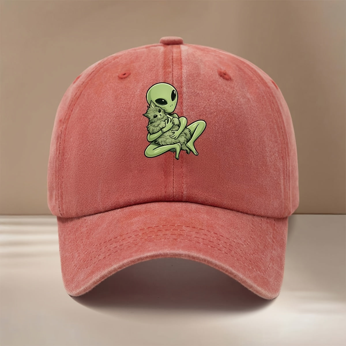Alien Kitten Pattern Baseball Cap Comfortable Curved Brim Unisex Dad Hat Easy Hip-Hop Hat Fashion Outdoor Casual Hat All-Season Trucker Cap