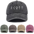 Washed Distressed Printed Baseball Cap Adult Trendy Easy Style Printed Distressed Hip-Hop Soft Top Baseball Cap Unisex Fashion Cap