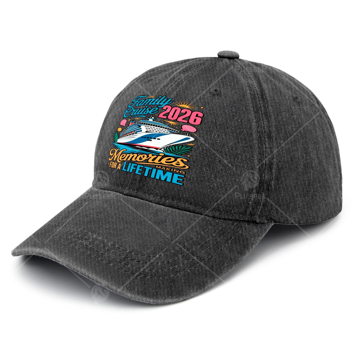 2026 Family Outing Vacation Memories Monochrome Washed Fun Baseball- Unisex