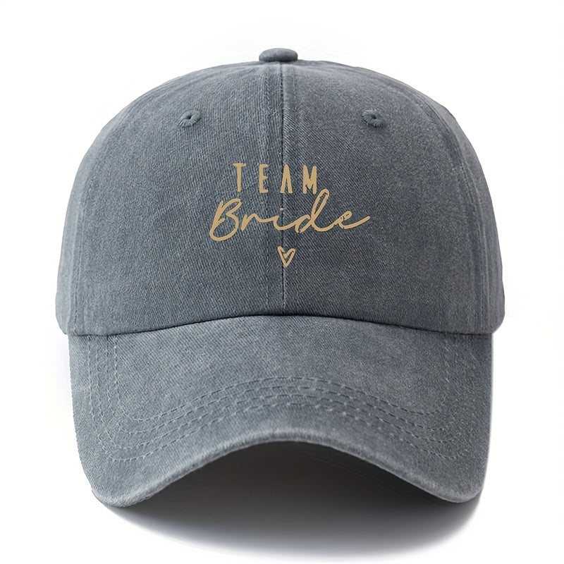 "TEAM Bride" Embroidered Baseball Cap - Stylish Black, Olive Green, Pink, And Navy Blue Options, Casual & Outdoor Lightweight Trucker Hat with Adjustable Snapback, Casual Headwear | Embroidered Design | Lightweight