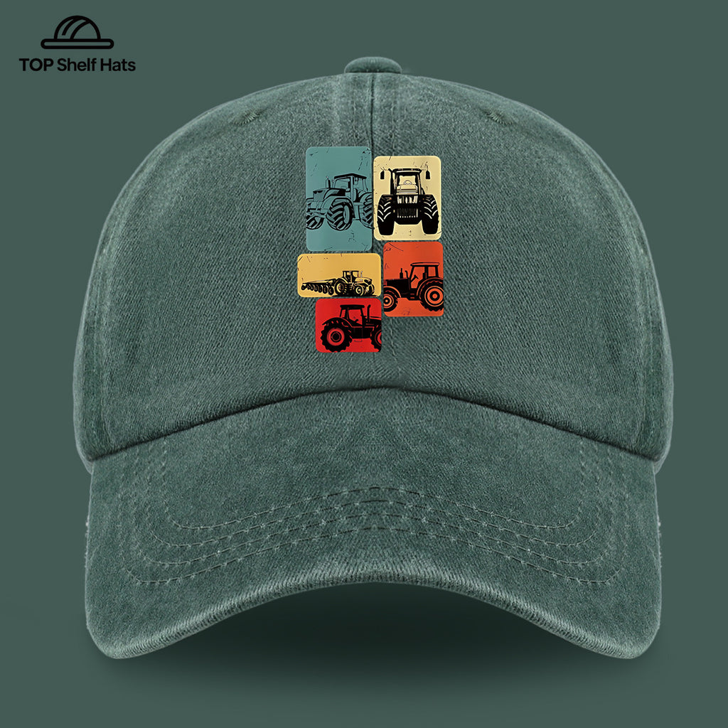 1pc 1pcs Vintage Tractor Print Baseball Cap - Adjustable Unisex & Suitable for Outdoor Sports, Fishing, Beach Vacations - Lightweight Breathable Retro Tractor Hat for Men & Women, Ideal, Easter, Daily Wear