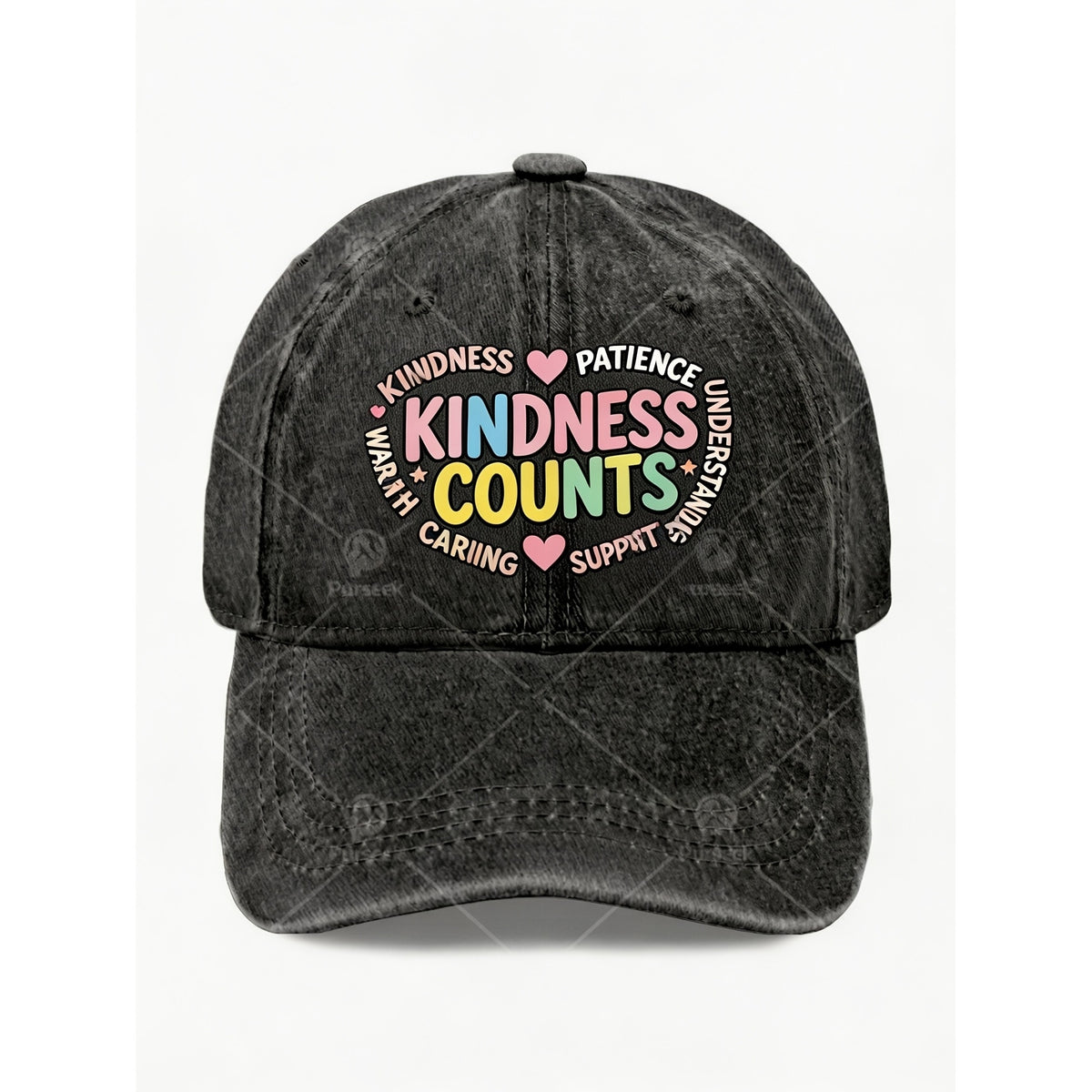 Kindness Counts Cap for Women & Men - Vintage Motivational Hat with Pull String Closure, Machine Washable Suitable for Casual Streetwear,, Gifts, Promoting Positivity