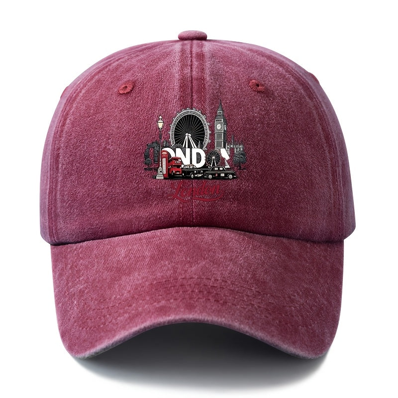 A Unisex Fashionable and Versatile Printed Hawaiian Waikiki Beach Baseball Cap, Featuring a Classic Vintage Washed Outdoor Lightweight Curved Brim. Suitable for Casual Occasions Such as Outdoor Vacations, Travel, and Camping, as Well as Holiday