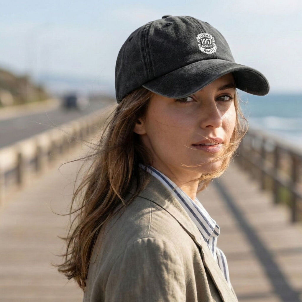 1957 Vintage Retro Timeless Statement Print Classic Vintage Baseball Cap for Outdoor Activities, Unisex Casual Sports Sun Hat