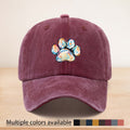 Vintage Duckbill Trucker Cap with Paw Print - Adjustable Baseball Hat Suitable for All- Outdoor, Machine Washable Curved Brim, Unisex for Men & Women, Suitable for Sports, Camping, Dog Walking, Commuting, and Pet-Themed Events