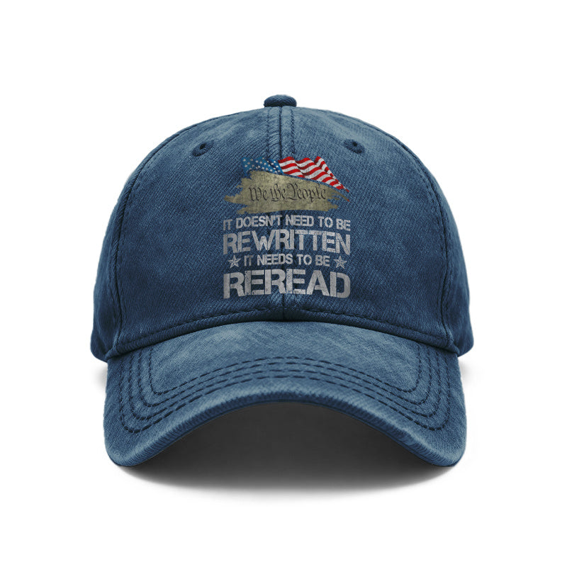 1pc Vintage Washed Unisex Baseball Cap, American Flag "We The People" Theme, Patriotic Style Font Print Design, Adjustable, Suitable for Outdoor Activities And Everyday Casual Wear, Gift for Men, Women, And