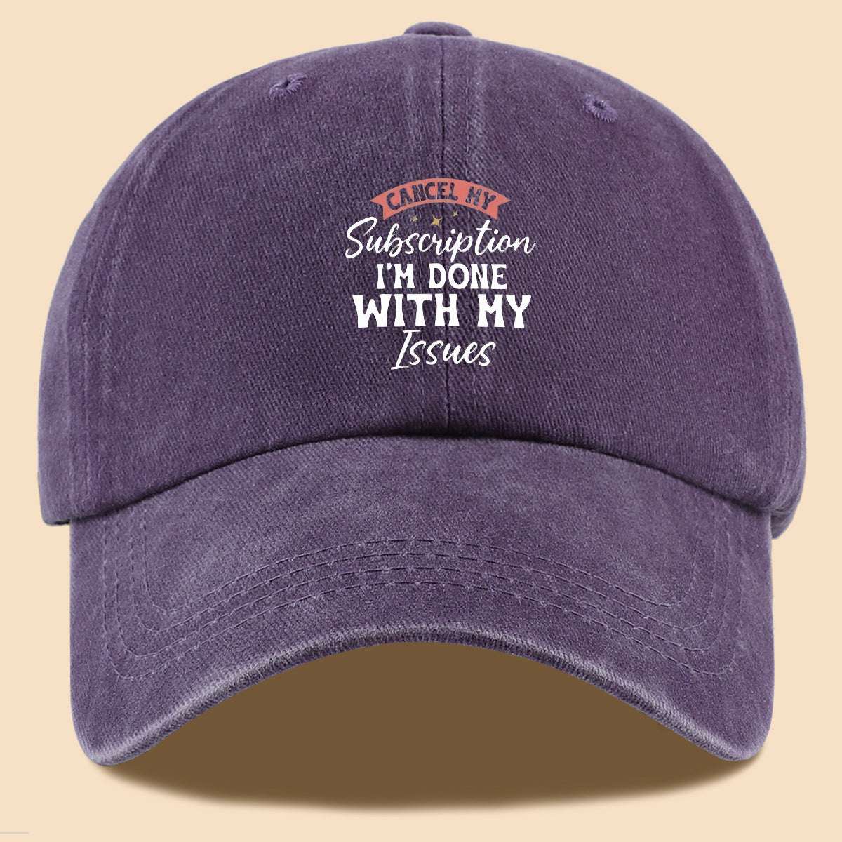 1pc "CANL MY Subscription I'M DONE with MY Issues" Text Print Baseball Cap,  Trendy Duckbill Hat, Fashionable Minimalist Design, Unisex Adjustable Sun Hat, Street Hip-Hop Style Versatile Cap, Essential for Outdoor Outings, Daily Leisure