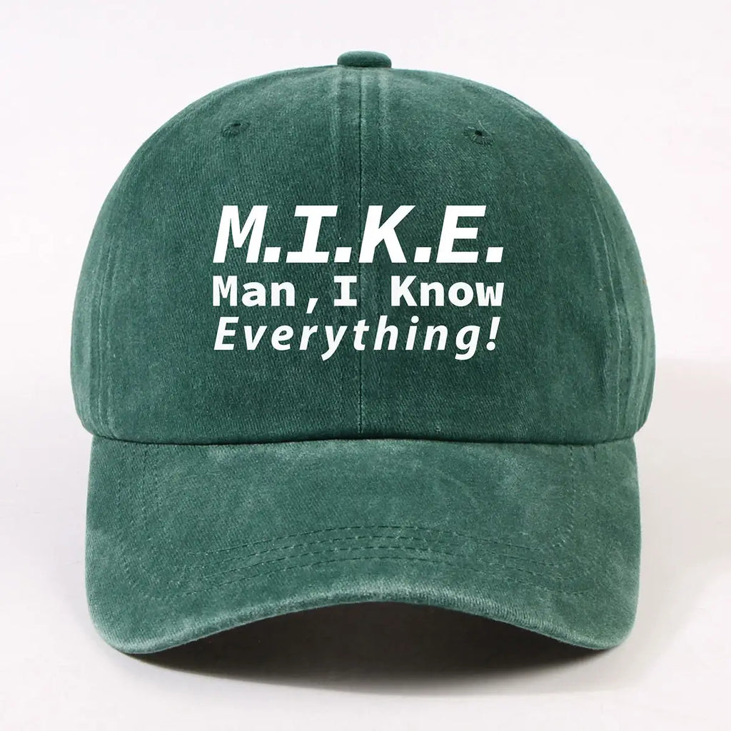 1 Fashion Motto Maniknoweverything Heat Pressed Baseball Cap Unisex Outdoor Casual Vintage Duckbill Cap Cycling Easy Cap