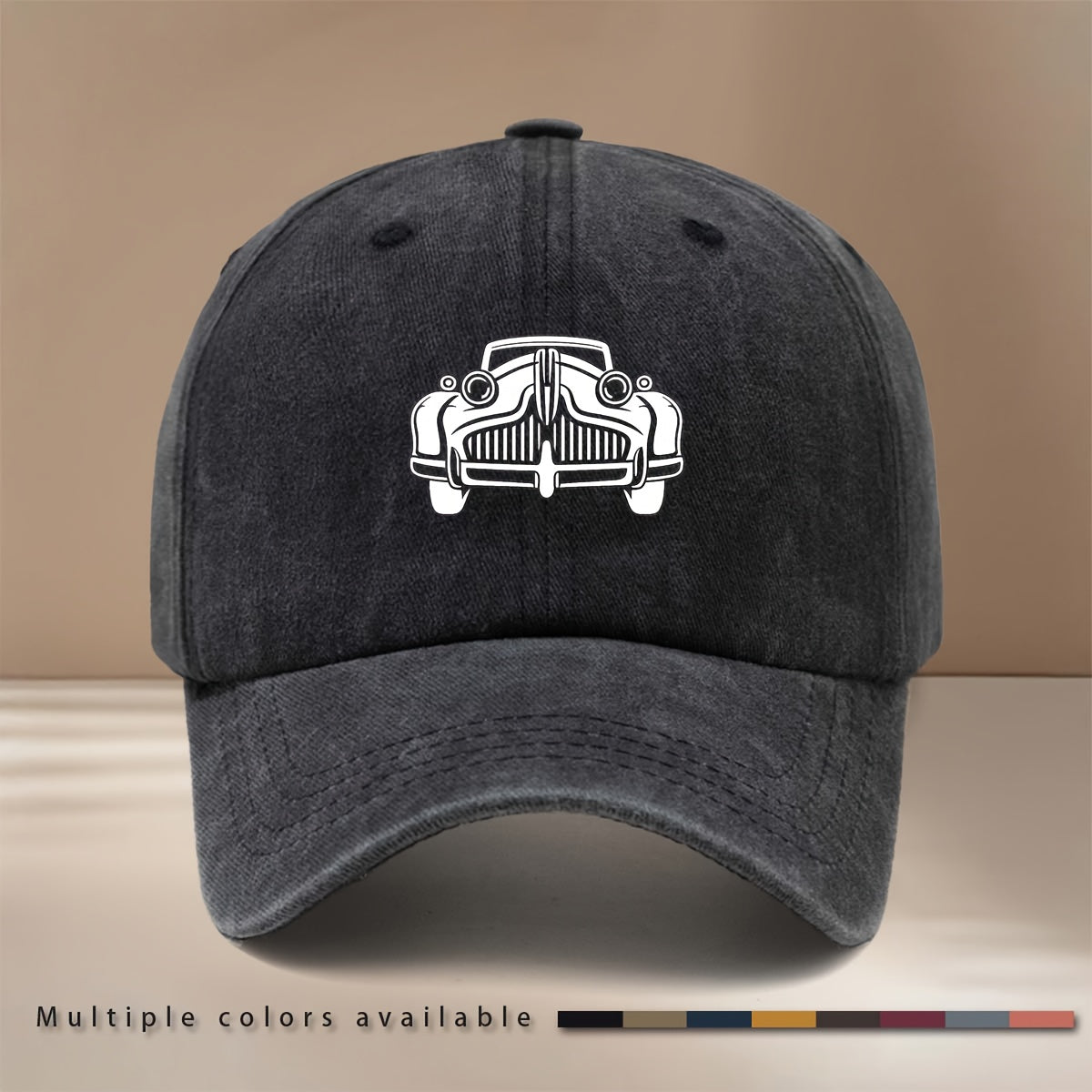 A Stylish Baseball Cap Featuring a Vintage Car Design, Suitable for Both Men And Women. This Comfortable And Lightweight Curved-Brim Hat Is Perfect for Gatherings And Camping