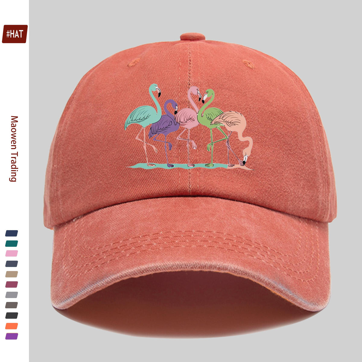 1 Colorful Flamingo Print Baseball Cap, a Travel and Leisure Style Sun Hat, Comfortable and Lightweight, Available in Multiple Colors, a Pet Hat with an Adjustable Drawstring, an American Street-style Skateboard Cap, Vintage Accessory, an Exquisite
