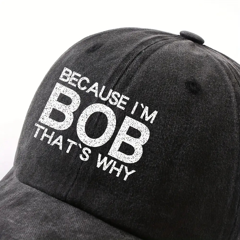 1 Fashion BOB Letter Embroidered Trendy Baseball Cap Unisex Outdoor Adjustable Dad Hat Street Cycling Face Slimming Versatile Curved Brim Baseball Cap