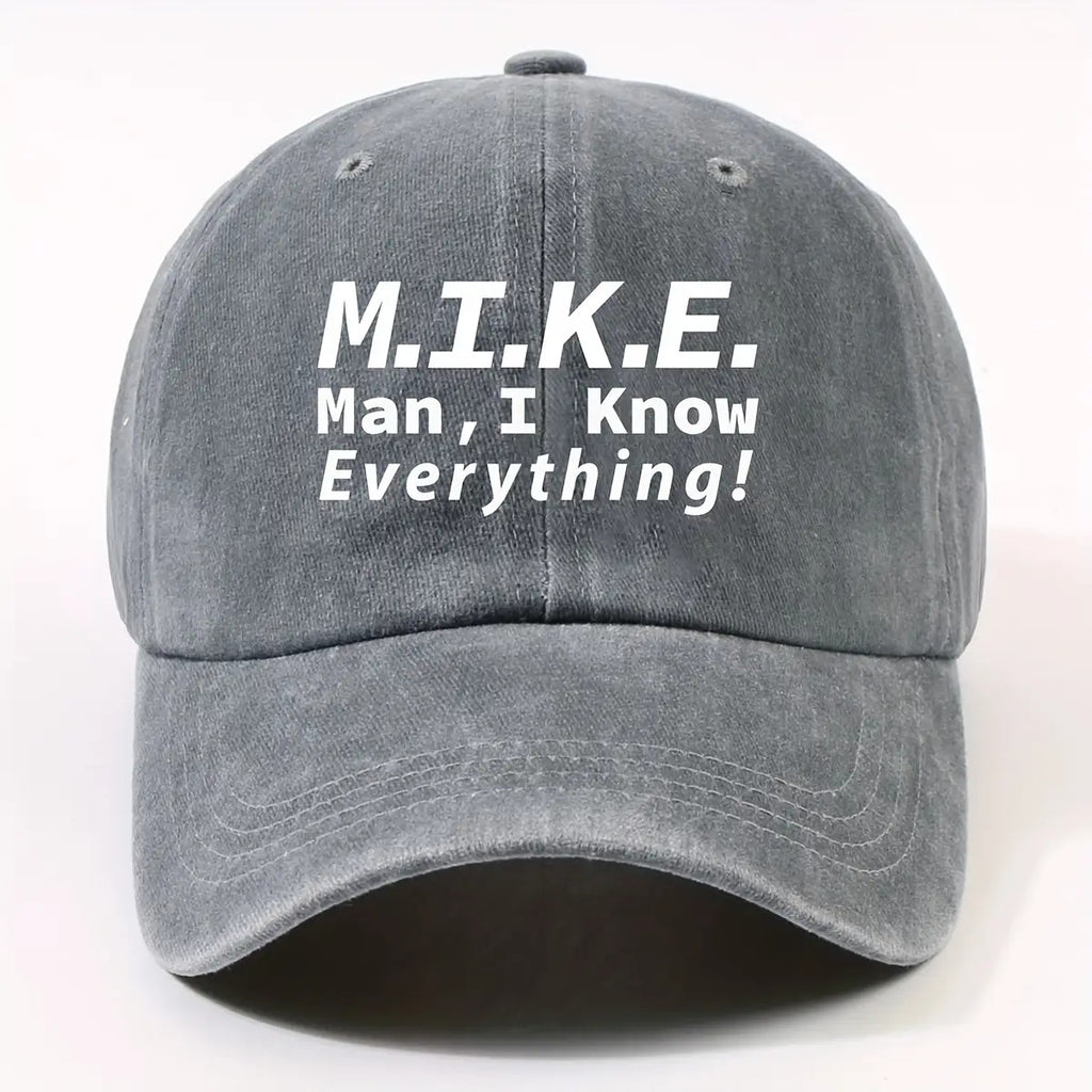 1 Fashion Motto Maniknoweverything Heat Pressed Baseball Cap Unisex Outdoor Casual Vintage Duckbill Cap Cycling Easy Cap