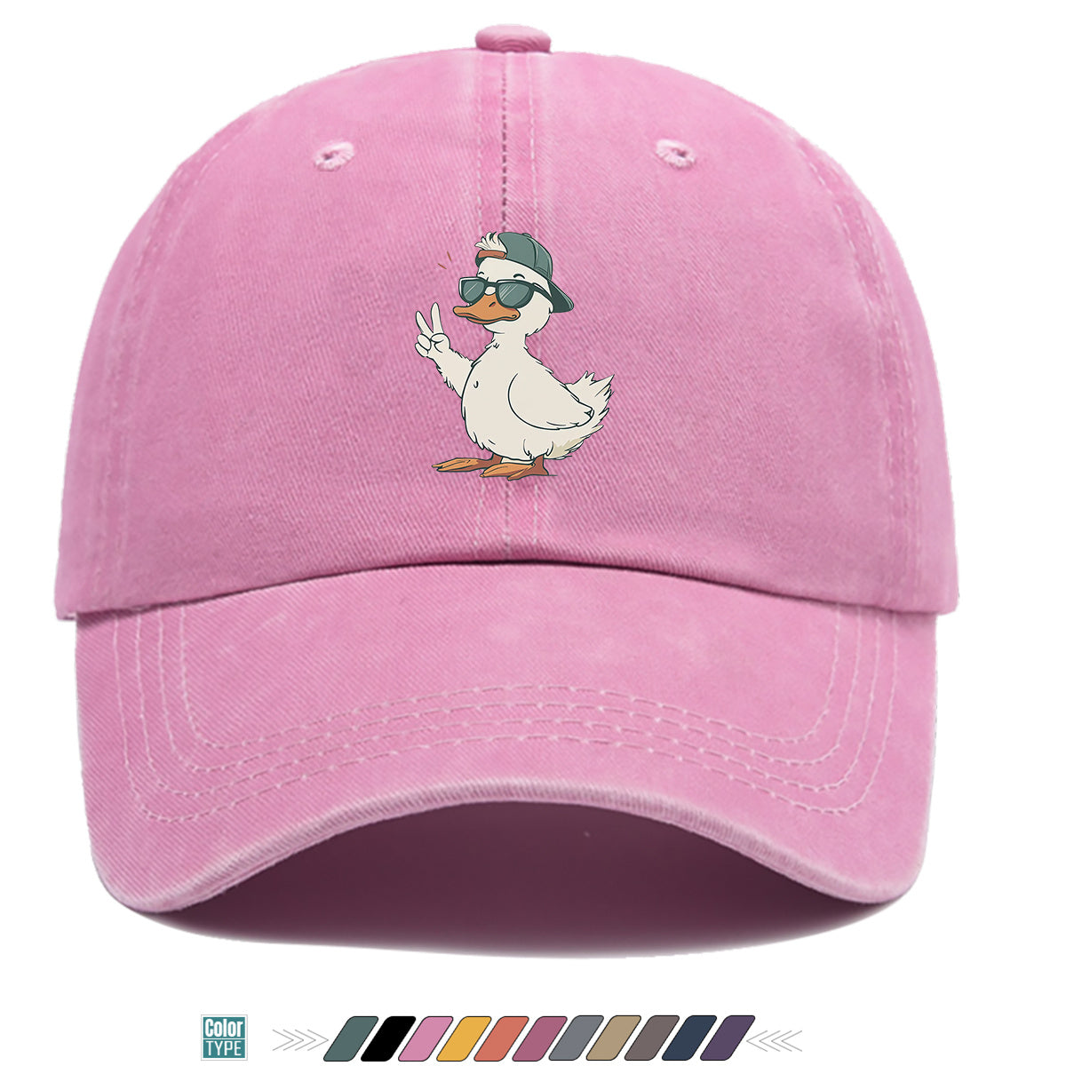 1pc Duck Print Baseball Cap with Fashion Glasses Suitable for Men & Women, Adjustable Unisex Hat with Duck, Hip-Hop Streetwear Cap for Outdoor, Daily Commuting, Matching Couple Gift, Trendy Birthday Present for And