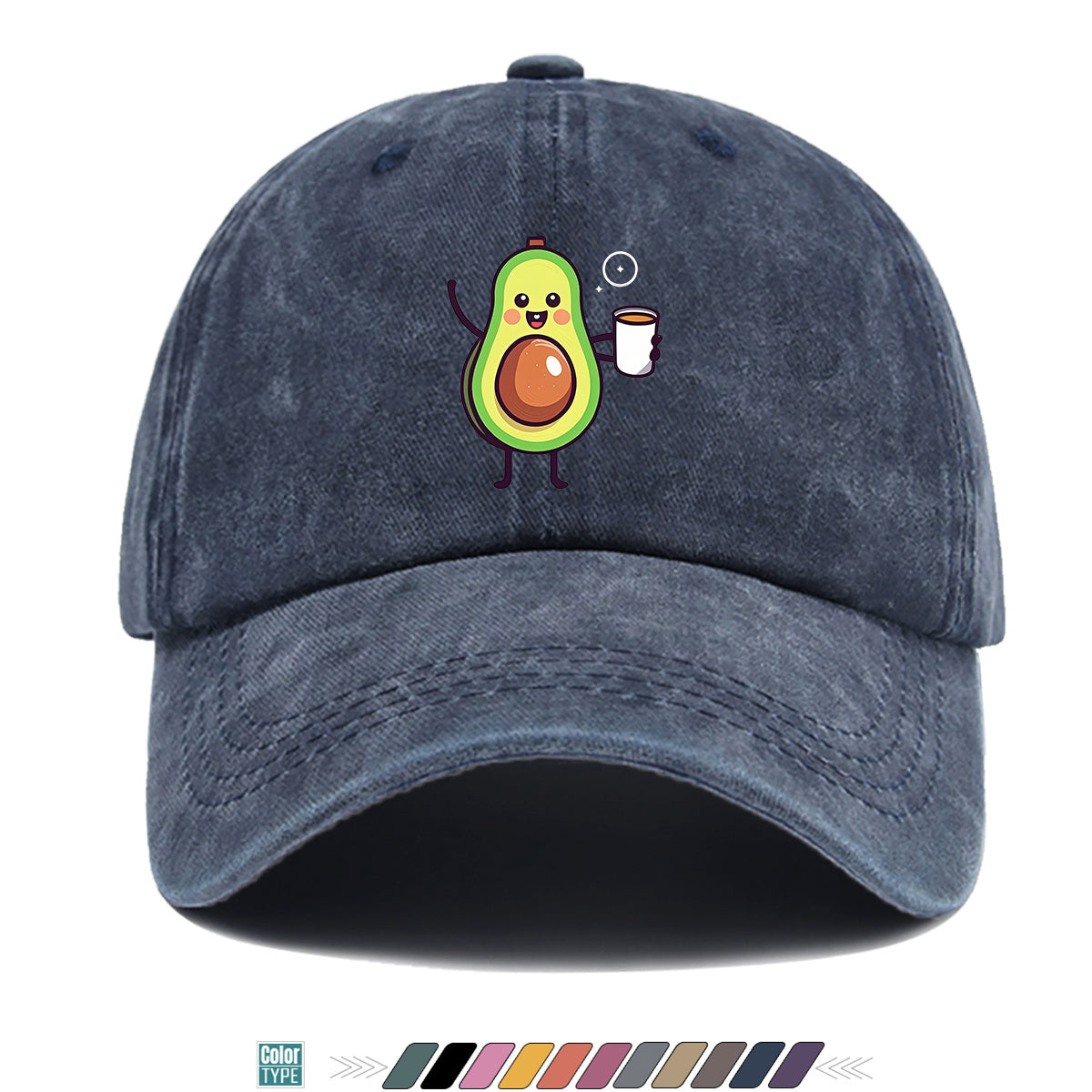 1pc Avocado Cartoon Print Baseball Cap Cute Smiling Fruit Pattern Sun Hat Fashionable Fun Sunshade Hat Unisex Adjustable Duckbill Cap Couple Outing Hat Girlfriend Shopping Hat Outdoor Picnic Hat Beach Vacation Hat Daily Casual Hat Sports Fitness Hat