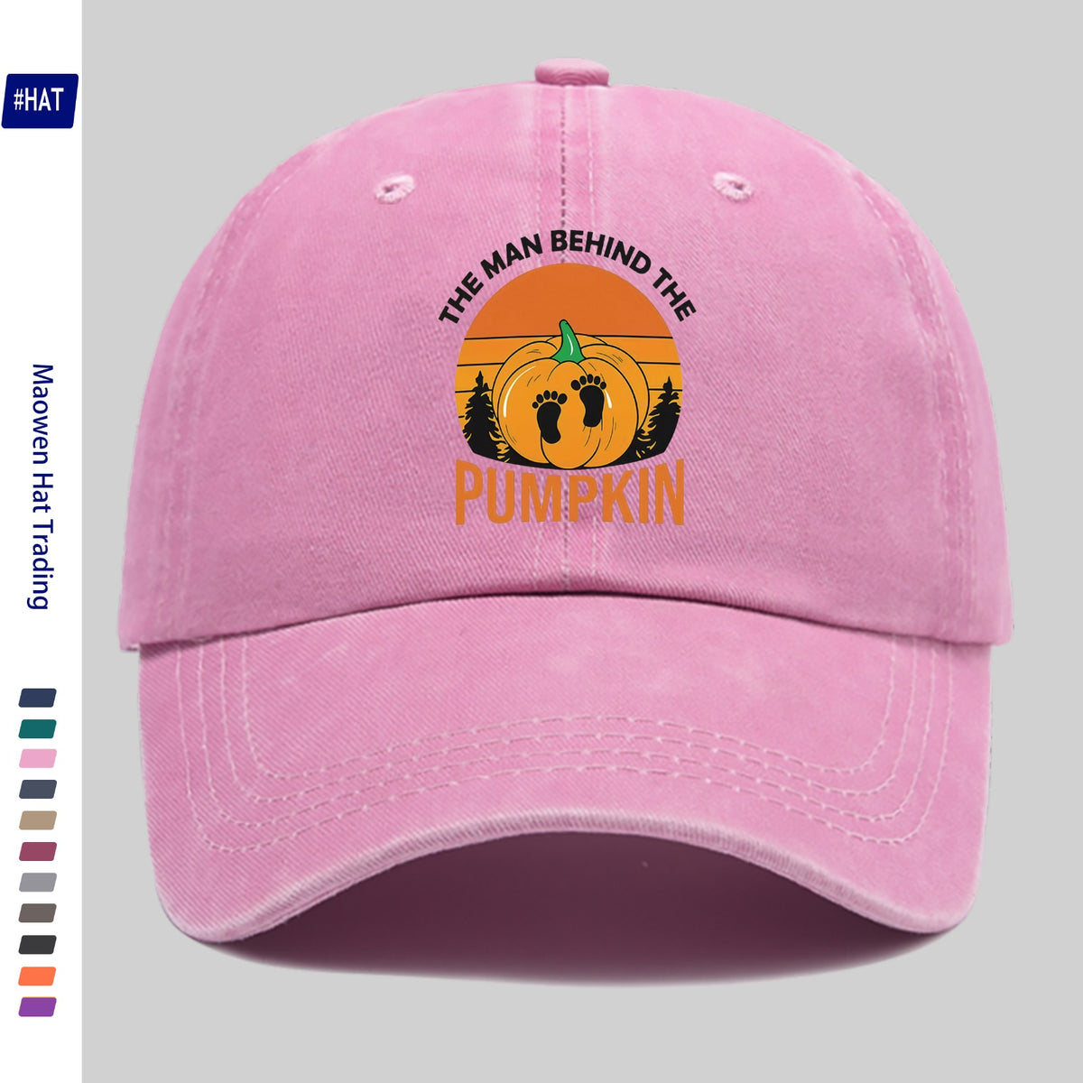 1 Halloween Pumpkin Footprint Pattern Heat-Pressed Washable Cap, New Vintage-Style Baseball Cap for Autumn And Winter, Unisex Adjustable Lightweight Outdoor Cap, Suitable for All Seasons, Travel And Casual Wear, Ideal for Sports Enthusiasts, Durable