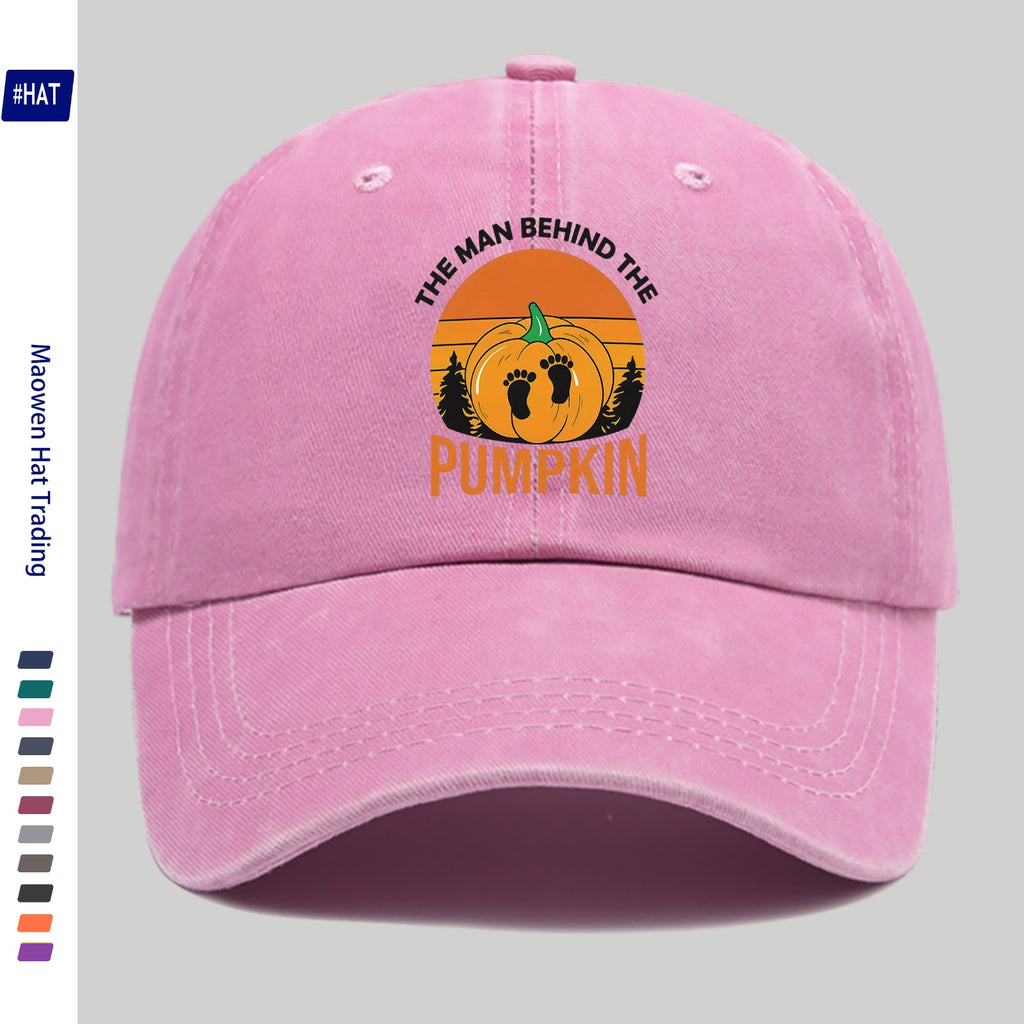 1 Halloween Pumpkin Footprint Pattern Heat-Pressed Washable Cap, New Vintage-Style Baseball Cap for Autumn And Winter, Unisex Adjustable Lightweight Outdoor Cap, Suitable for All Seasons, Travel And Casual Wear, Ideal for Sports Enthusiasts, Durable
